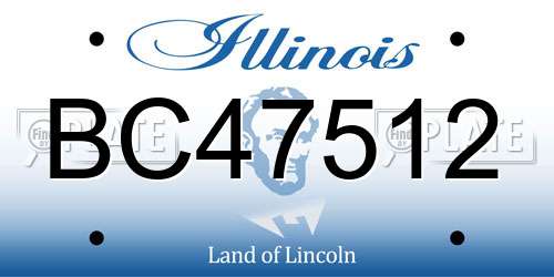BC47512 Illinois License Plate