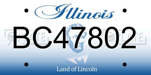BC47802 Illinois License Plate