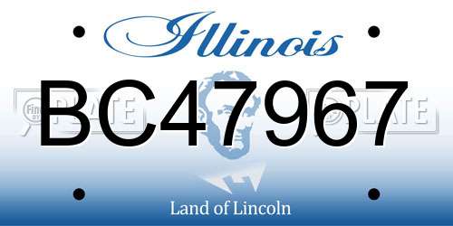 BC47967 Illinois License Plate