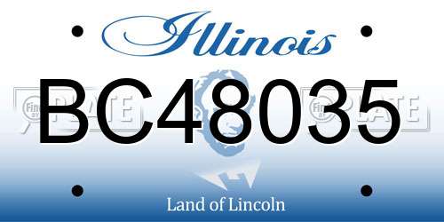 BC48035 Illinois License Plate
