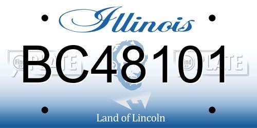 BC48101 Illinois License Plate