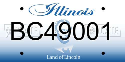 BC49001 Illinois License Plate