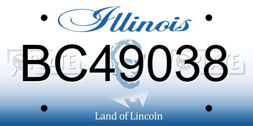 BC49038 Illinois License Plate