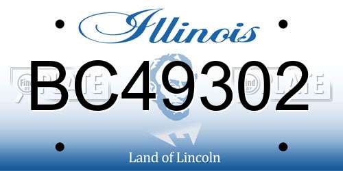 BC49302 Illinois License Plate
