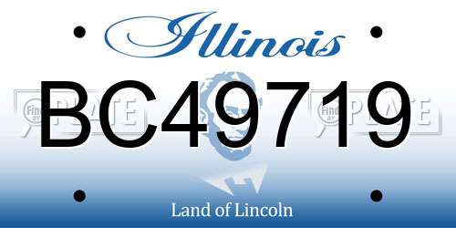 BC49719 Illinois License Plate