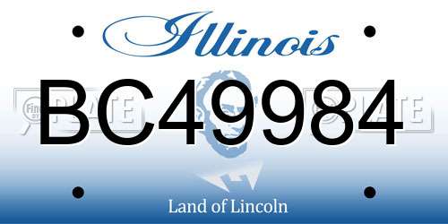 BC49984 Illinois License Plate