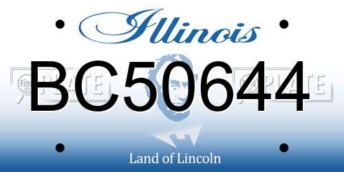 BC50644 Illinois License Plate