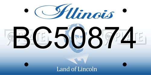 BC50874 Illinois License Plate