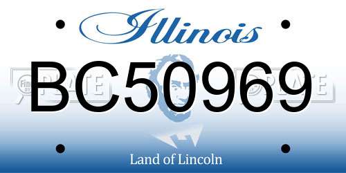 BC50969 Illinois License Plate