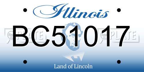 BC51017 Illinois License Plate