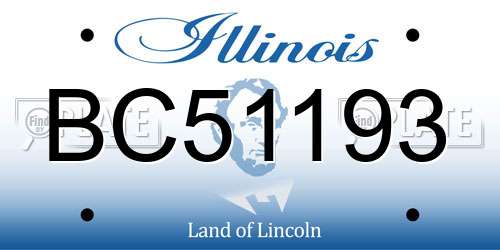 BC51193 Illinois License Plate