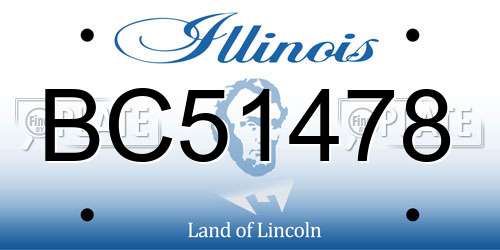 BC51478 Illinois License Plate