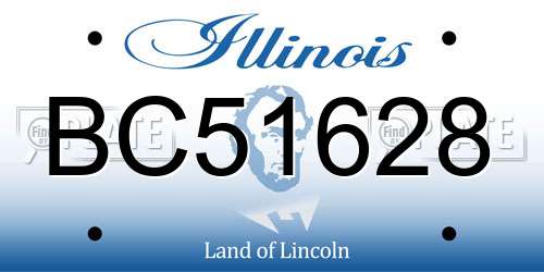 BC51628 Illinois License Plate