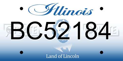 BC52184 Illinois License Plate