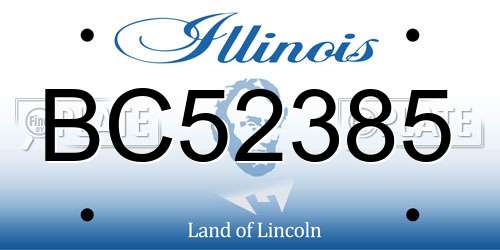 BC52385 Illinois License Plate