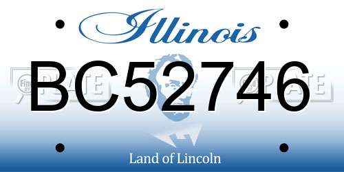 BC52746 Illinois License Plate