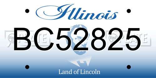 BC52825 Illinois License Plate