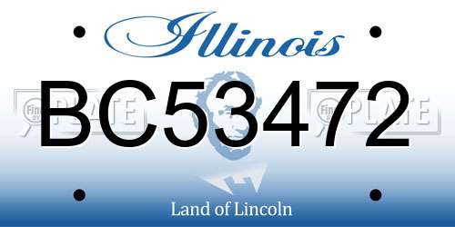 BC53472 Illinois License Plate