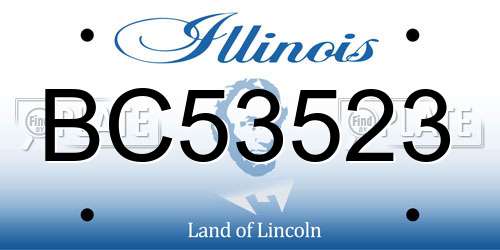 BC53523 Illinois License Plate