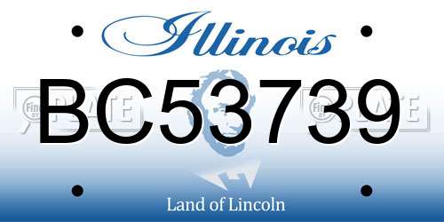 BC53739 Illinois License Plate