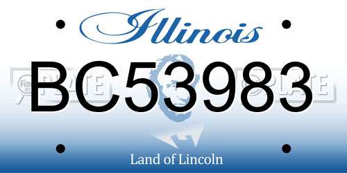 BC53983 Illinois License Plate