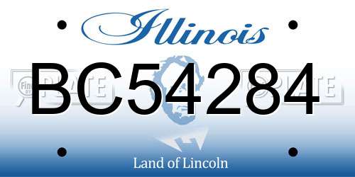 BC54284 Illinois License Plate