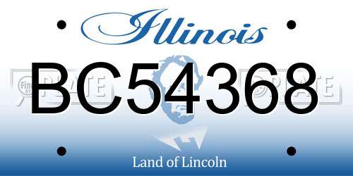 BC54368 Illinois License Plate