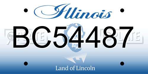 BC54487 Illinois License Plate