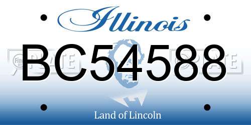 BC54588 Illinois License Plate