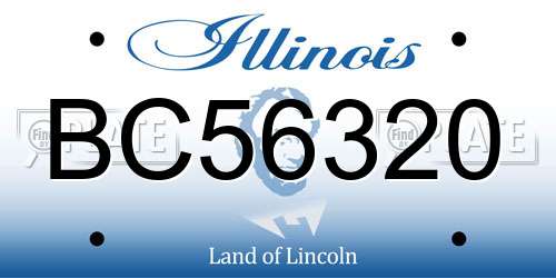 BC56320 Illinois License Plate