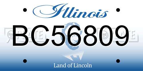 BC56809 Illinois License Plate