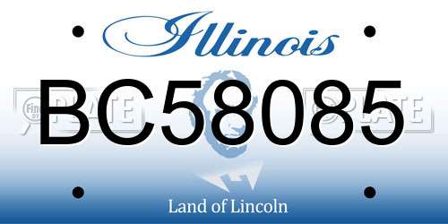 BC58085 Illinois License Plate