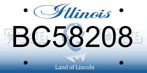 BC58208 Illinois License Plate