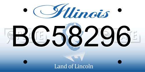 BC58296 Illinois License Plate