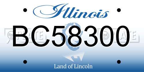 BC58300 Illinois License Plate