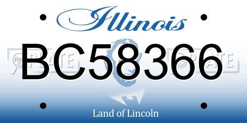 BC58366 Illinois License Plate