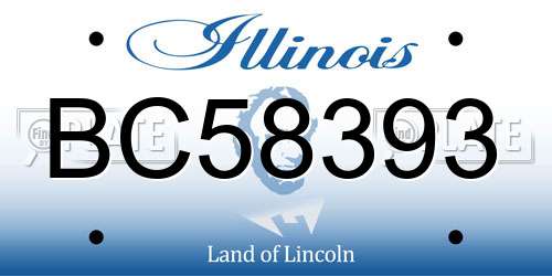 BC58393 Illinois License Plate