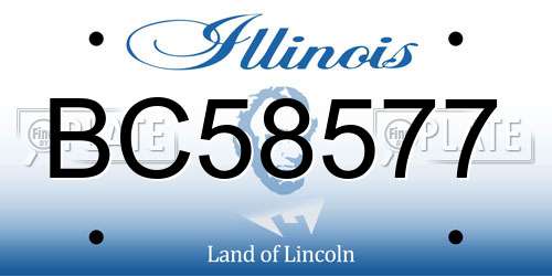 BC58577 Illinois License Plate