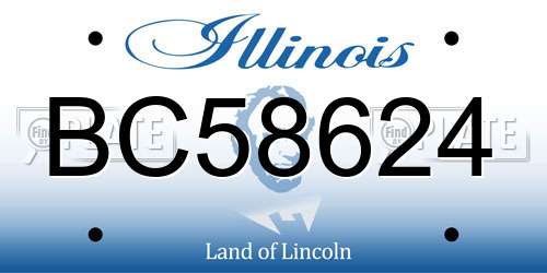 BC58624 Illinois License Plate
