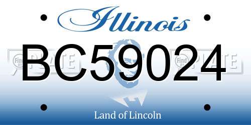 BC59024 Illinois License Plate