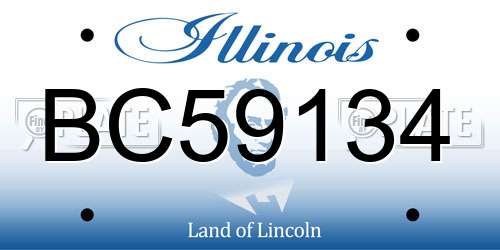 BC59134 Illinois License Plate