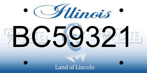 BC59321 Illinois License Plate