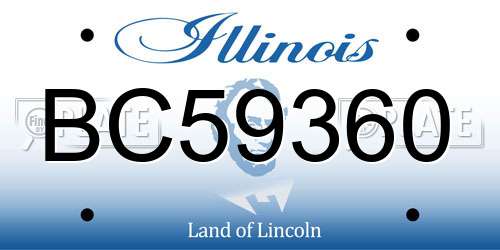 BC59360 Illinois License Plate