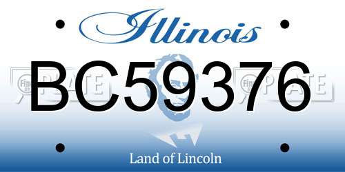 BC59376 Illinois License Plate
