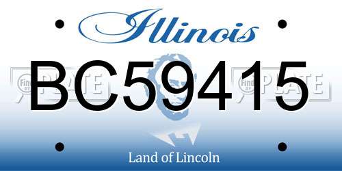 BC59415 Illinois License Plate