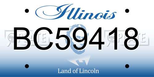 BC59418 Illinois License Plate