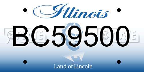 BC59500 Illinois License Plate