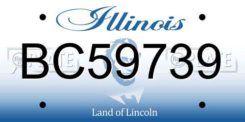 BC59739 Illinois License Plate