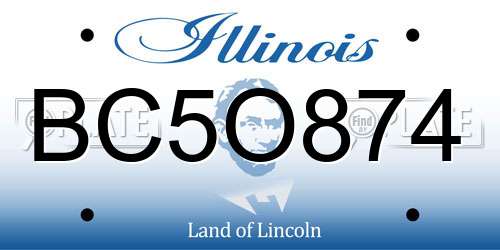 BC5O874 Illinois License Plate