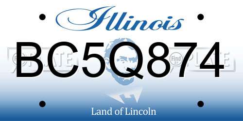 BC5Q874 Illinois License Plate